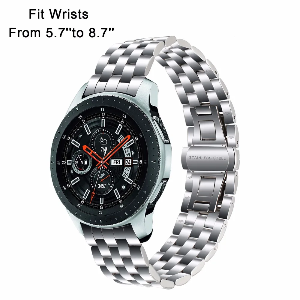 Ремешок для часов из нержавеющей стали с загнутым концом 22 мм+ инструмент для samsung Galaxy Watch 46 мм SM-R800 ремешок на запястье сменный Браслет