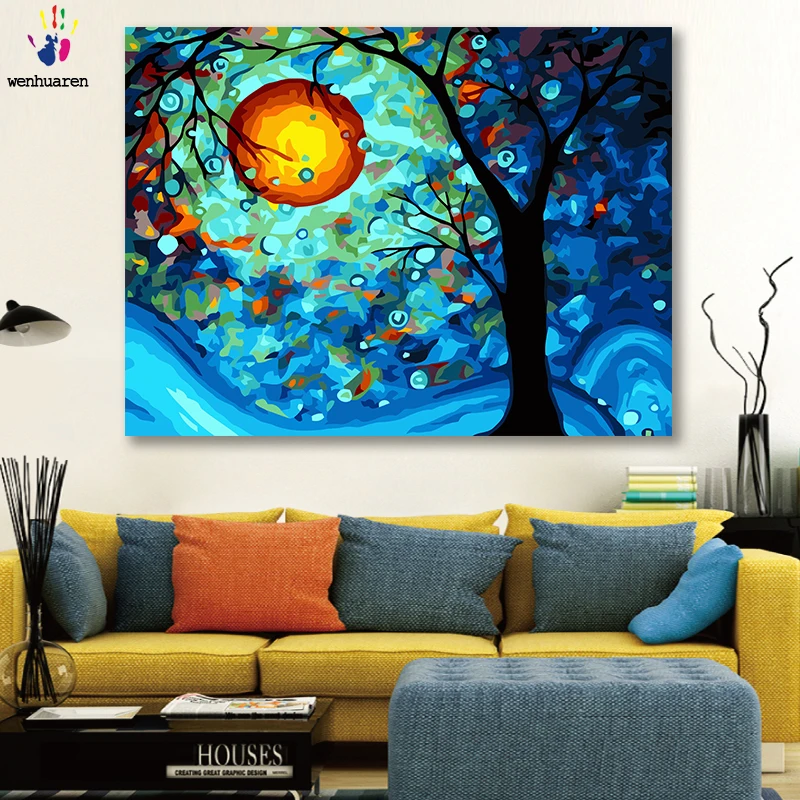 

DIY colorings pictures by numbers with colors Christmas Peace tree illustration picture drawing painting by numbers framed Home