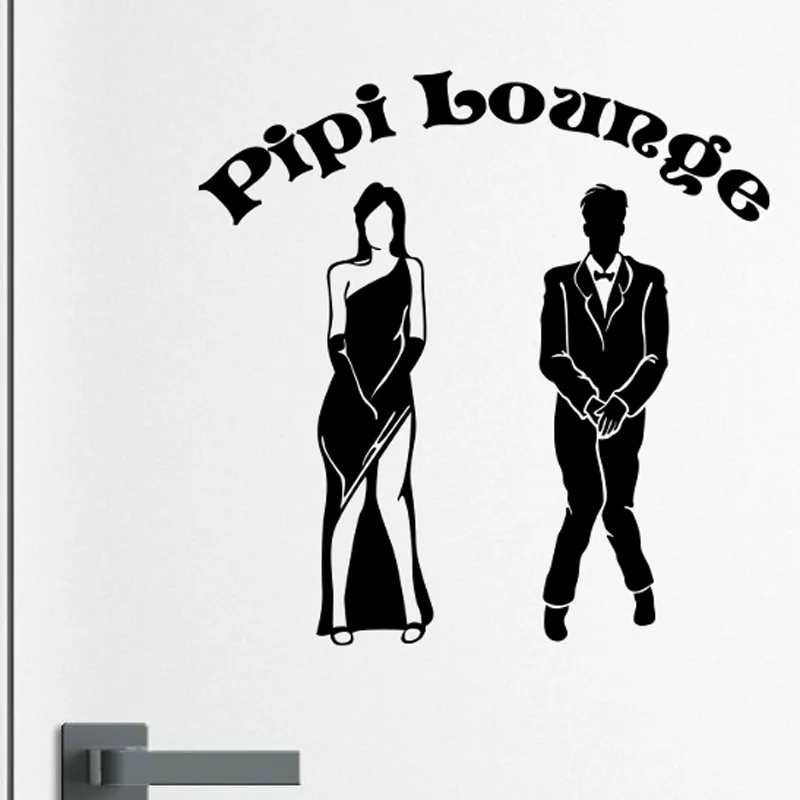 137 40 De Réductiondrôle Pipi Salon Toilette Pour Hommes Et Femmes Salle De Bain Vinyle Porte Autocollant 2ws0084 In Stickers Muraux From Maison