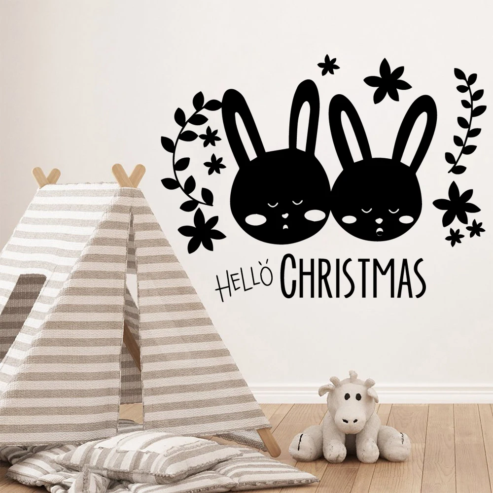 

Cartoon rabbit custom name Wall Stickers Modern Wallsticker For Kids Room Decoration Sticker Decal Decor Wallpaper