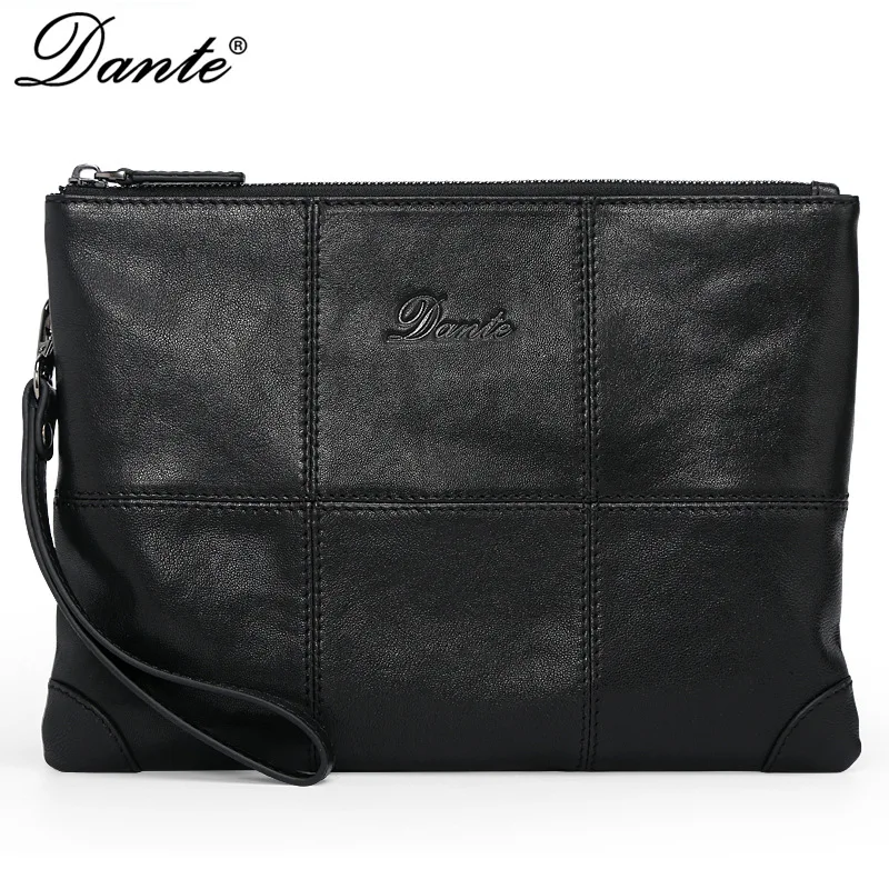 

DANTE fashion luxury genuine leather bag brand handbag business men clutch bag slim envelope bag