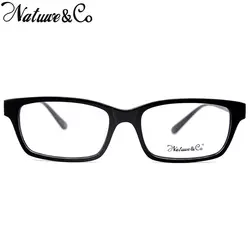 Natuwe & Co ретро высокой Класс ацетат очки 2019 Для мужчин Для женщин прозрачные линзы черного Винтаж кадра 8243 C3