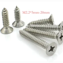 

1000pcs / lot,M2 * 4-20mm,304 stainless steel flat head tapping screws, Cross countersunk head tapping screws, free delivery