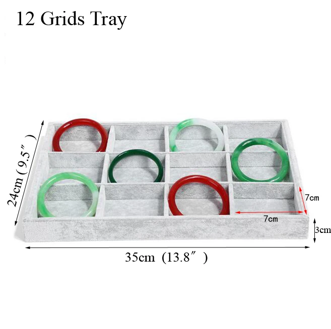 Мода ледяной серый бархат лоток ювелирных изделий ювелирные изделия коробка для хранения часы держатель ожерелье кольцо серьги кулон Дисплей Органайзер серии