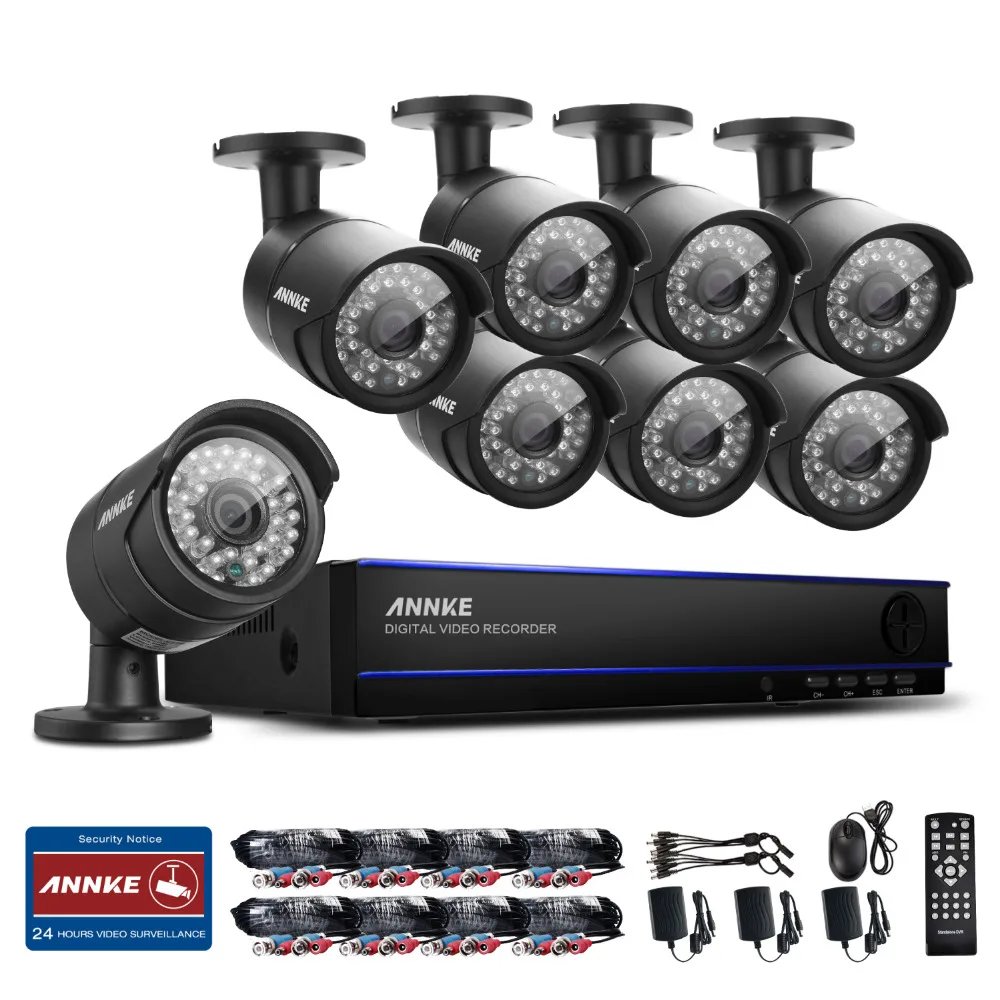 ANNKE 8CH 1080P HD DVR Outdoor IR CCTV Home Surveillance Security Camera Syste