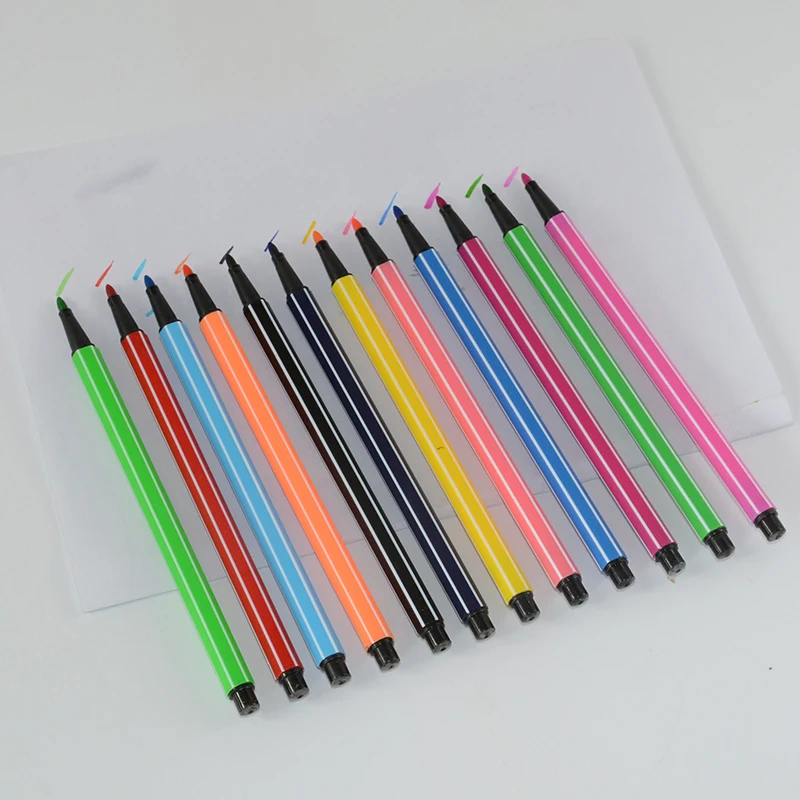 12 Pcs/Set color gel pen kawaii Watercolor 0.38mm cute tinta plastic Festoon office lapices supplies stationery kalem material