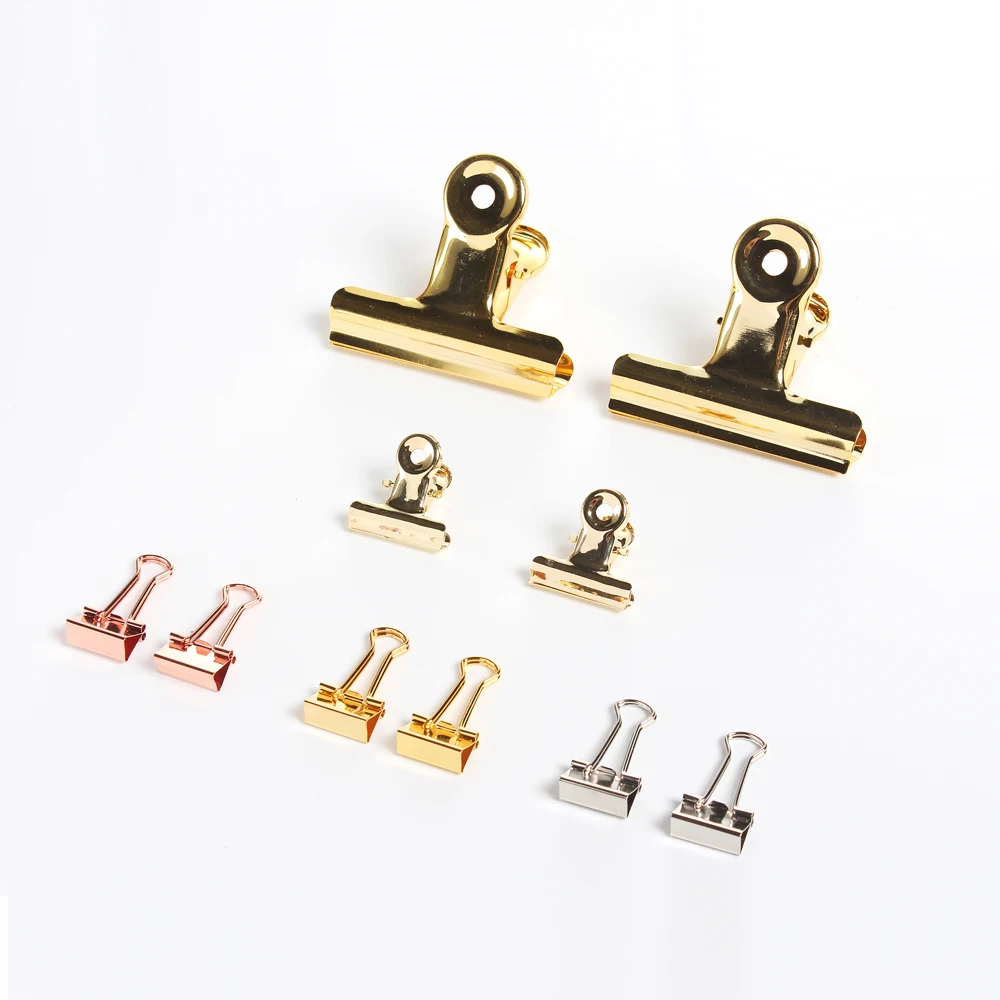 

Cute metal office school papers clips stationery supplies,gold color paper organizer clips set ,2 pcs