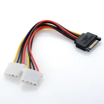 

Computer Cable SATA Power Splitter 1 Male To 2 Female 4 Pin IDE Power Cable Y Splitter Hard Drive Power Supply Cable