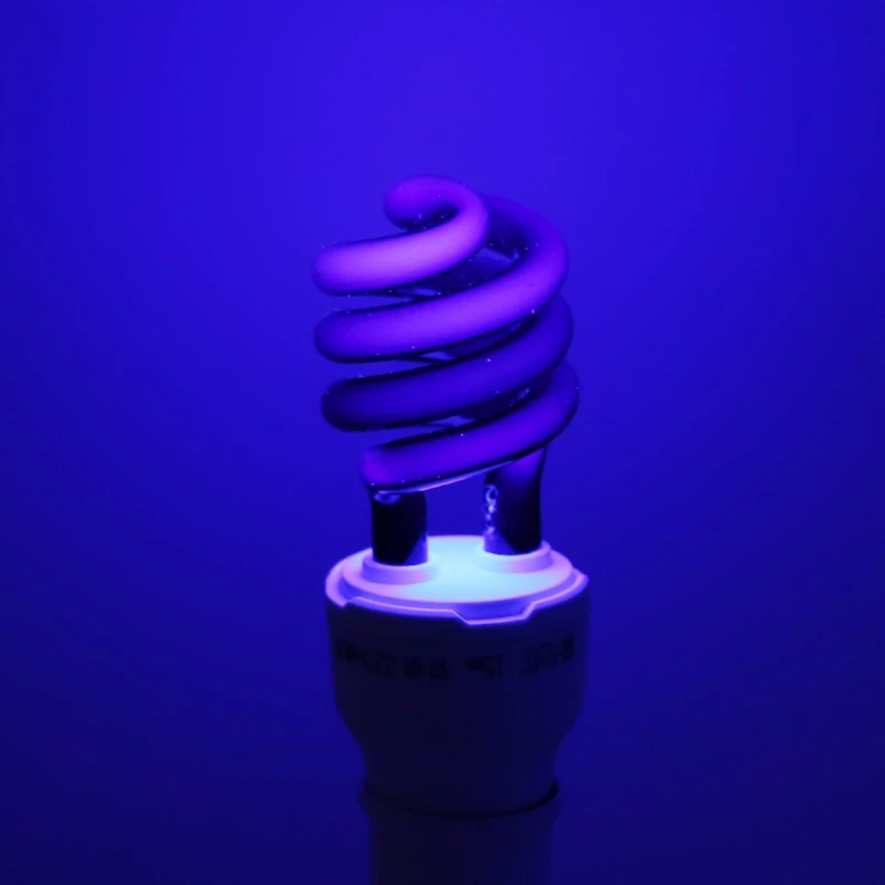 E27 ультрафиолетовая лампочка ультрафиолетовые лампы люминесцентные CFL 5/15/20 W спирали энергосберегающие черный светло-фиолетовый освещения 220 V 300-400nm