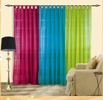 

1pc solid voile curtain with 7 loops free shipping