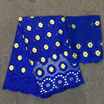 

Swiss voile lace fabric in switzerland latest tissu african dry lace royal blue 100%cotton dubai fabric for womne 5+2yards/lot