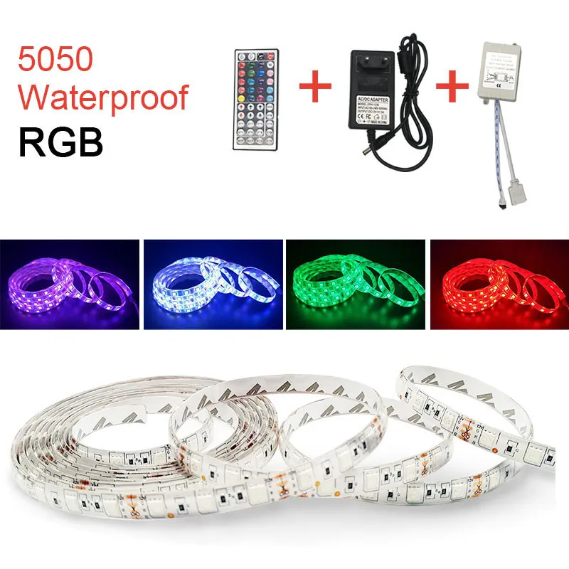 SMD 5050 12 В Светодиодная лента 60 светодиодов/м гибкая RGB освещение Диодная не