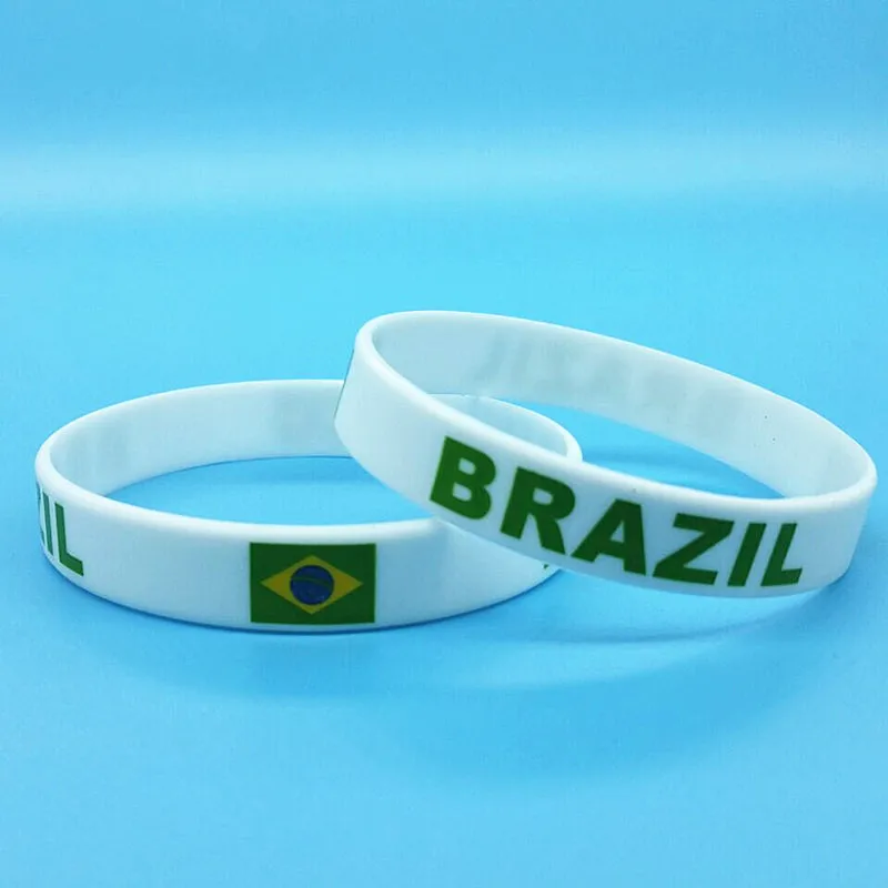 2 шт. бразильский Силиконовый браслет с флагом Brasil спортивный резиновый браслет для мужчин браслет на запястье аксессуары Brasil Bandeira Pulseira