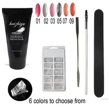 Jogo poli acrílico do prego do gel do polygel, solução poli profissional do prego do jogo do acionador de partida do gel dos pces 105 para o gel rápido da extensão de s(China)
