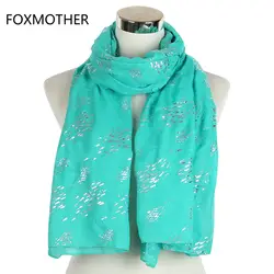 FOXMOTHER Новая мода фольга расколотая рыбка шарфы для женщин дамы