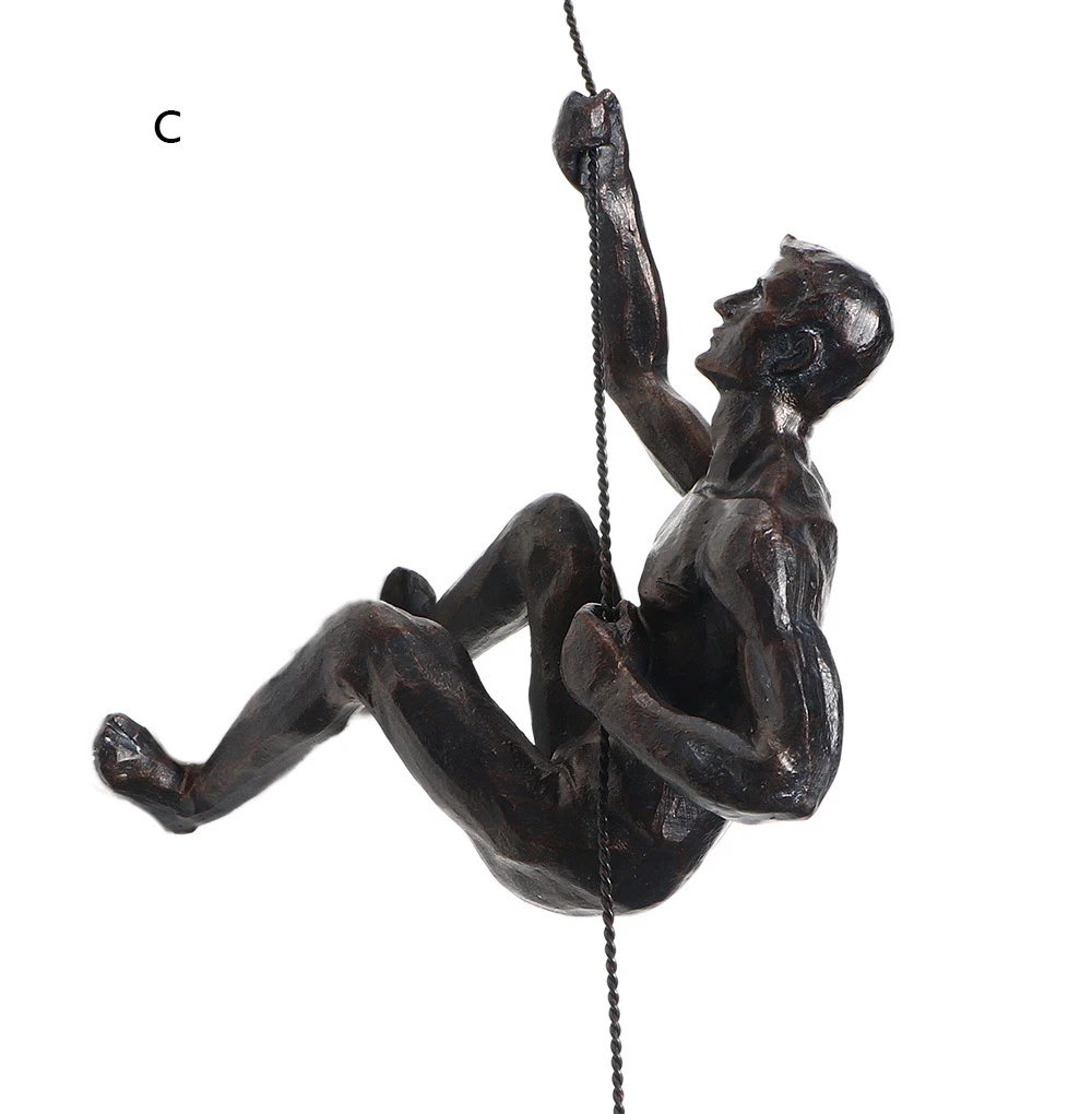 Aqumotic подвесные фигурки для альпинизма, скалолазание, для спорта на открытом воздухе, для спальни, декор для учебы, украшение, 3D, мускулистый человек, веревка, украшение, дача - Цвет: black C