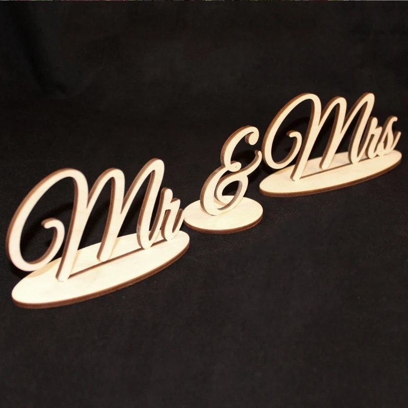 Деревенский Mr& Mrs Love Свадебная надпись отдельно стоящий деревянный знак для стола вечерние Декор