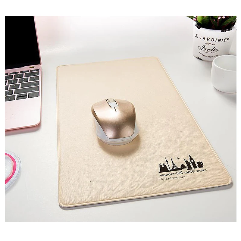 Hot Sale Big Size Cute Mouse Pad Fashion PU Student Compute Mice Mat