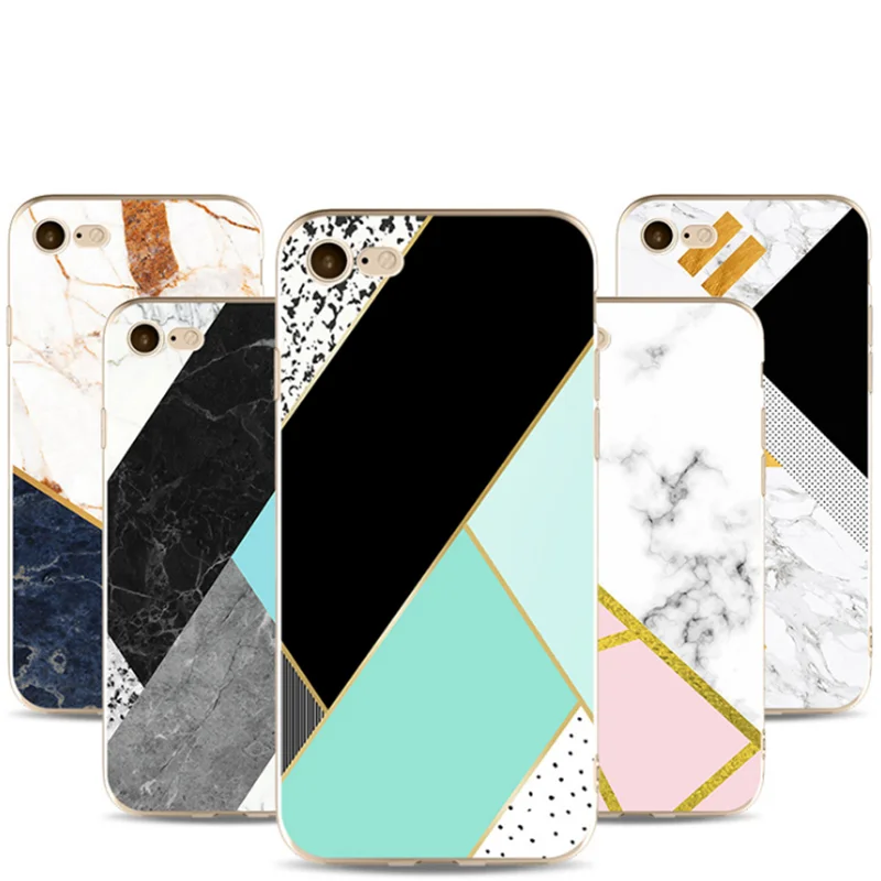 UVR Marble Pattern Phone Bag For Iphone X 7 6 Plus Vintage Geometry Case Mobile Cases Back Covers Capa |