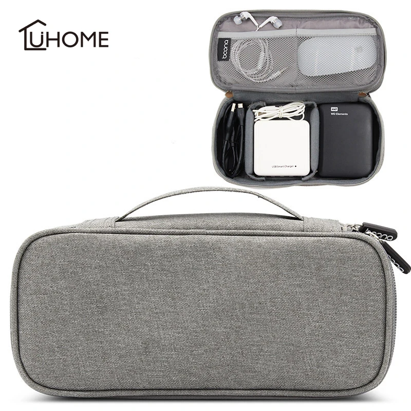 Цифровая сумка для хранения электронных аксессуаров сумка для жесткого диска мыши органайзеры для наушников кабели USB флешки Дорожный Чехол - Цвет: A  Gray