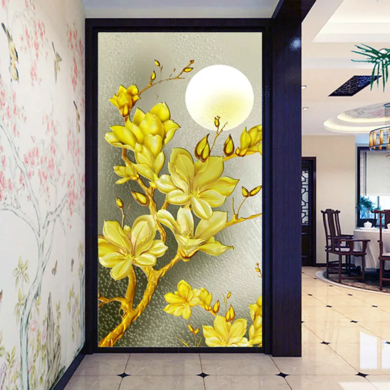 

8d Silk Nature Wallpaper Mural 3d Wallpapers for Living Room Wall Papers Home Decor Murals Roll TV Background Gold Tree in Moon