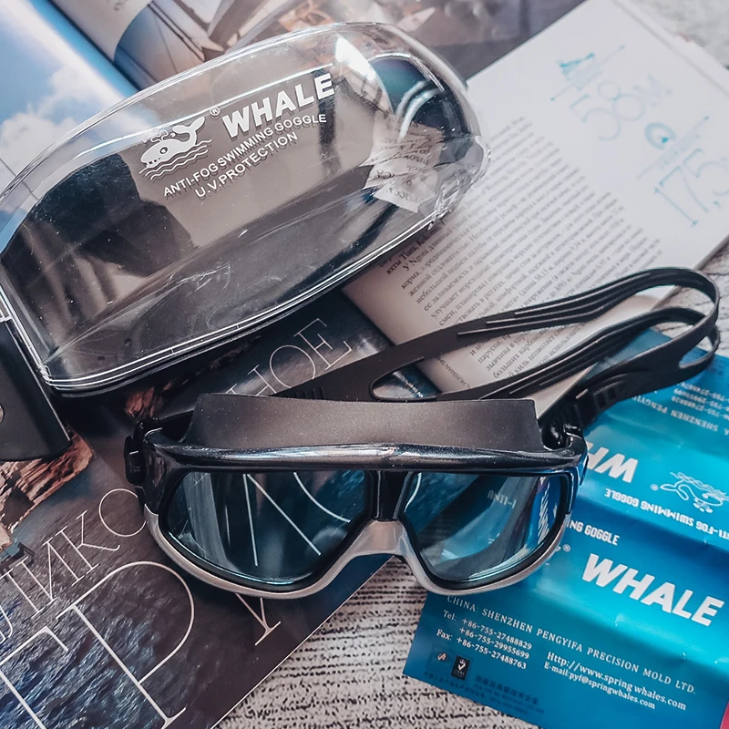 Профессиональные удобные силиконовые Плавание очки в большой оправе Водонепроницаемый Анти-туман УФ для Для мужчин Для женщин очки для плавания Очки