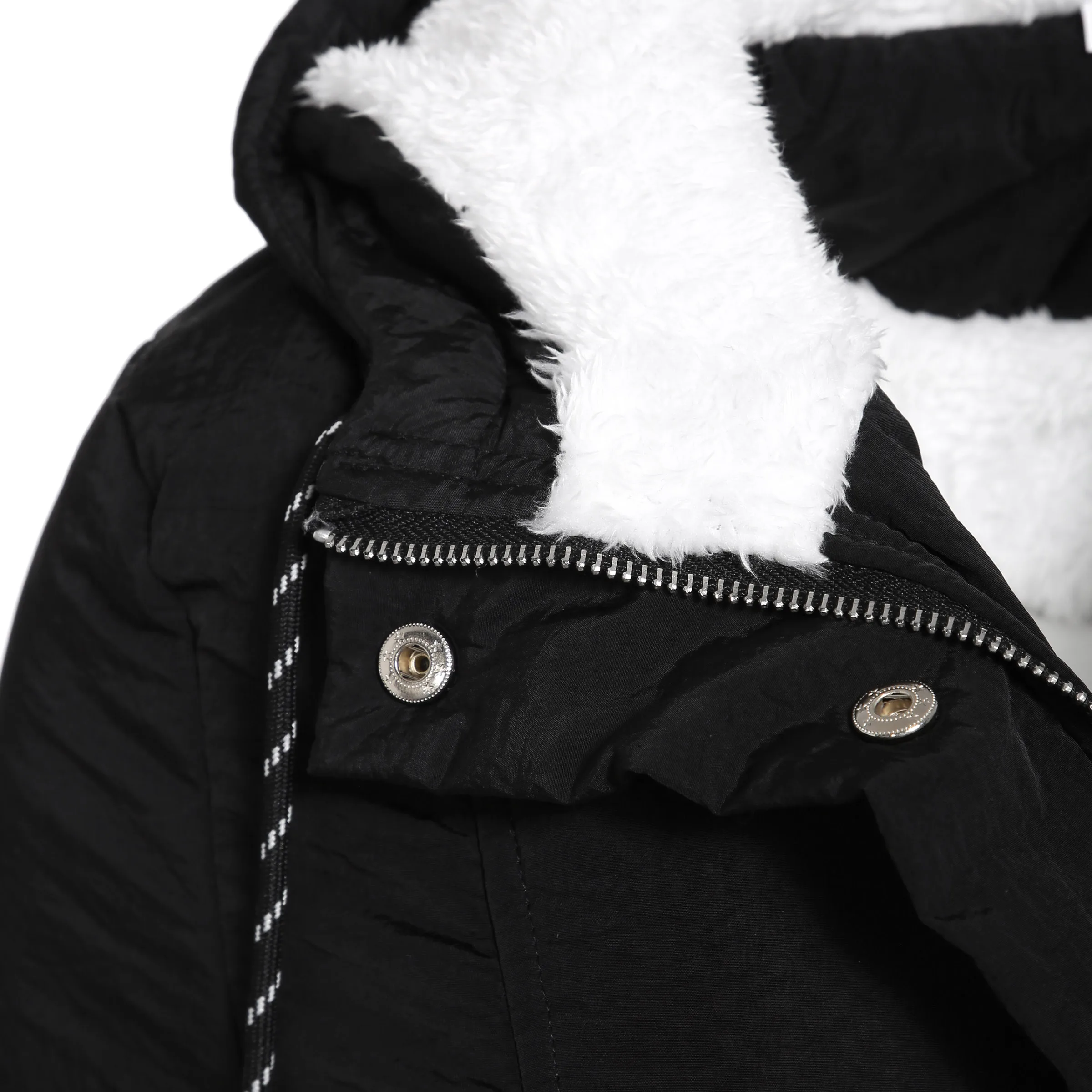 Black Cotton Coats Women Casual Jacket Coat Fashion Simple High Street Slim Winter Warm Thicken Basic Tops Female plus size work