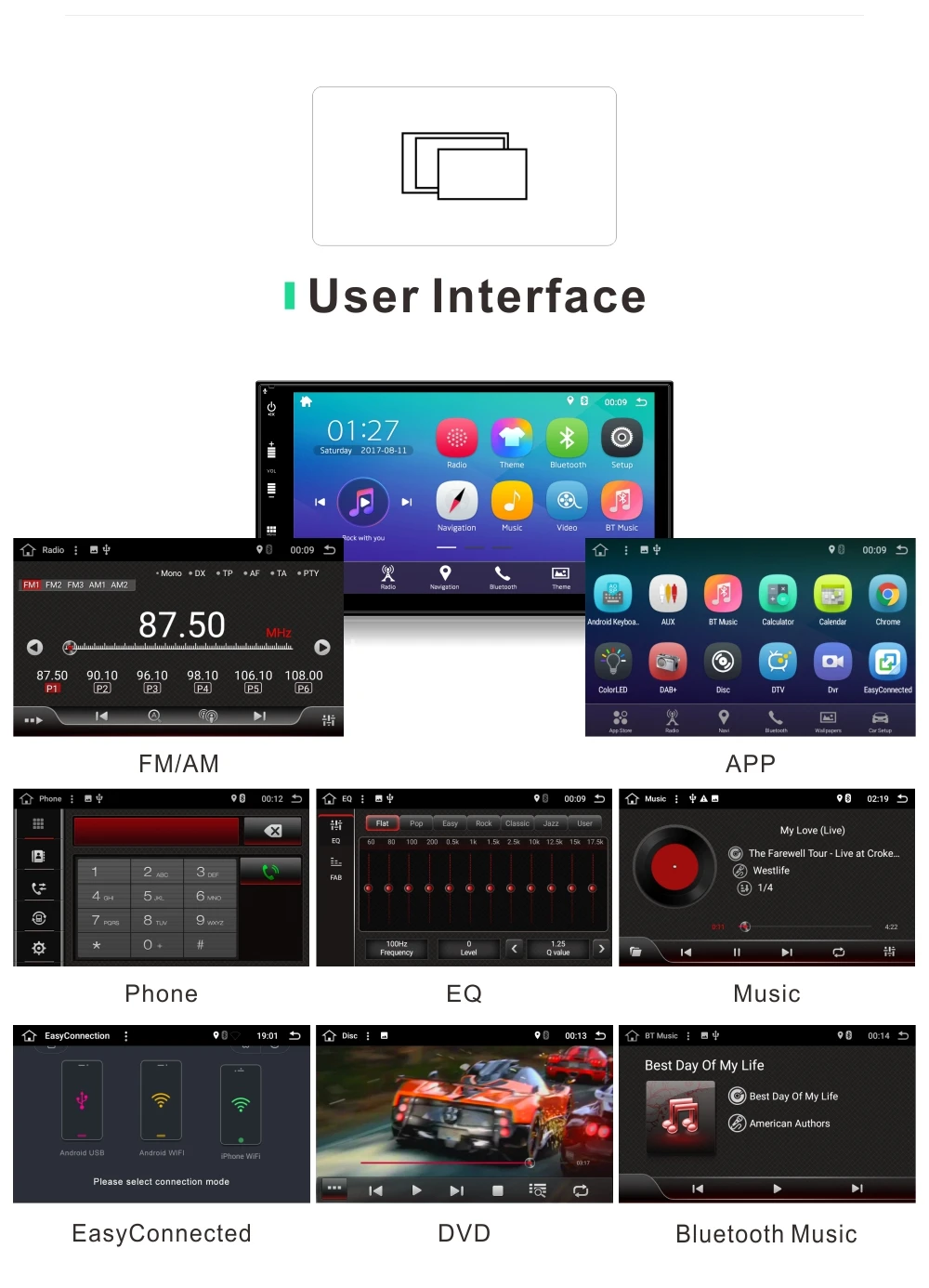 Discount Dinpei 7" 2 Din Car Multimedia Player GPS Navigation Stereo Audio Radio Mp5 WiFi SD USB touch screen Universal Android 7.1 4