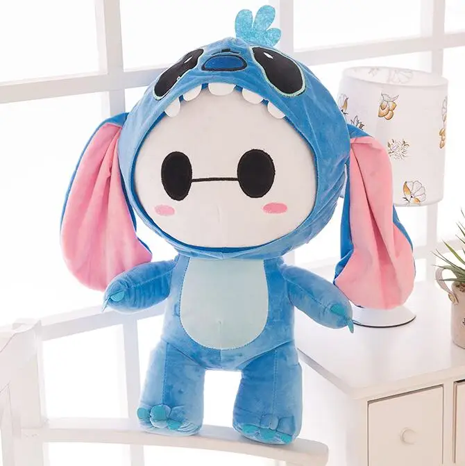

candice guo! Super cute new style plush toy big Baymax turned to Totoro stitch stuffed doll birthday Christmas gift 20cm 1pc