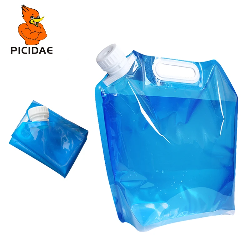 

5-10L Soft Water Bag Fold Bucket Kettle Portable Plastic Carry Pvc Transparent Riding Camping Motion Travel Outdoor Liquid Store