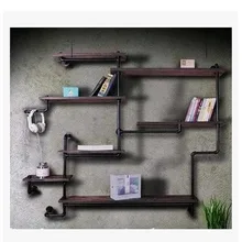 Американский Сельский Лофт Железный арт ретро-винтажный из цельного дерева разделительная полка, накладные полки, книжный шкаф и книжный шкаф творческая выставка