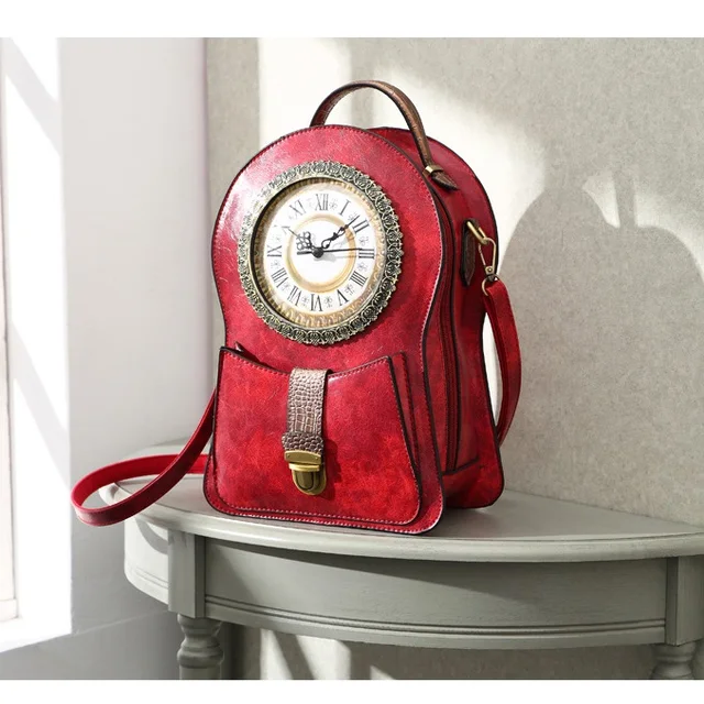 clock backpack 2019 fashion personality design female backpack high
