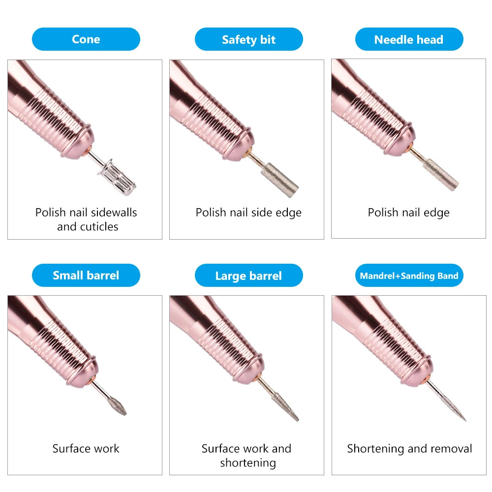26000 об/мин 15 Вт Профессиональная электрическая пилка для маникюра, педикюра, маникюрный станок, наборы для маникюра, сверла для дизайна ногтей, инструменты для маникюра
