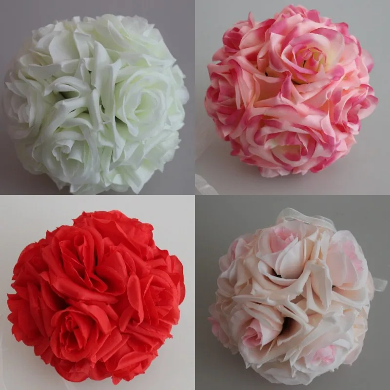 10"(25cm) Artificial Silk Flower Ball Hanging Kissing ...
