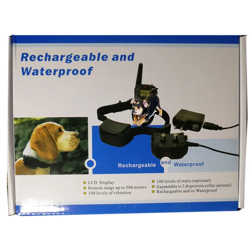 Goede 300M Afstandsbediening Elektronische Hond Opleiding Kraag Met LCD Display Oplaadbare Waterdichte 100 Niveaus Trillingen Shock Stop Barking 998DR
