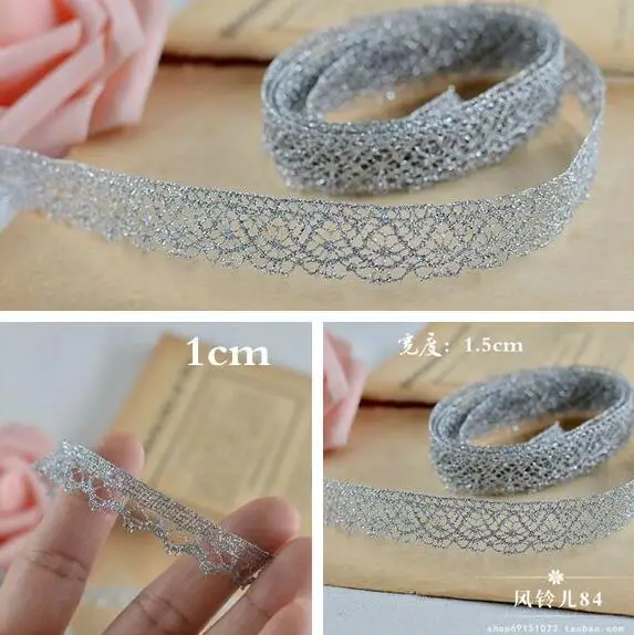 

10 Meters Good Quality Silver Lace Trim Embroidered Lace Fabric DIY Sewing Crafts Bag Garment Accessories Free Shipping