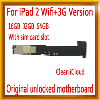 

Original unlocked for ipad 2 Wifi+3G Version Motherboard 16GB / 32GB / 64GB for ipad 2 Mainboard with sim card slot Logic board