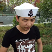 Лидер продаж Sailor Hat Stage шляпы для выступлений Sailor Navy Hat кепки с якорем нарядное платье аксессуар взрослого ребенка Военная Униформа шляпа