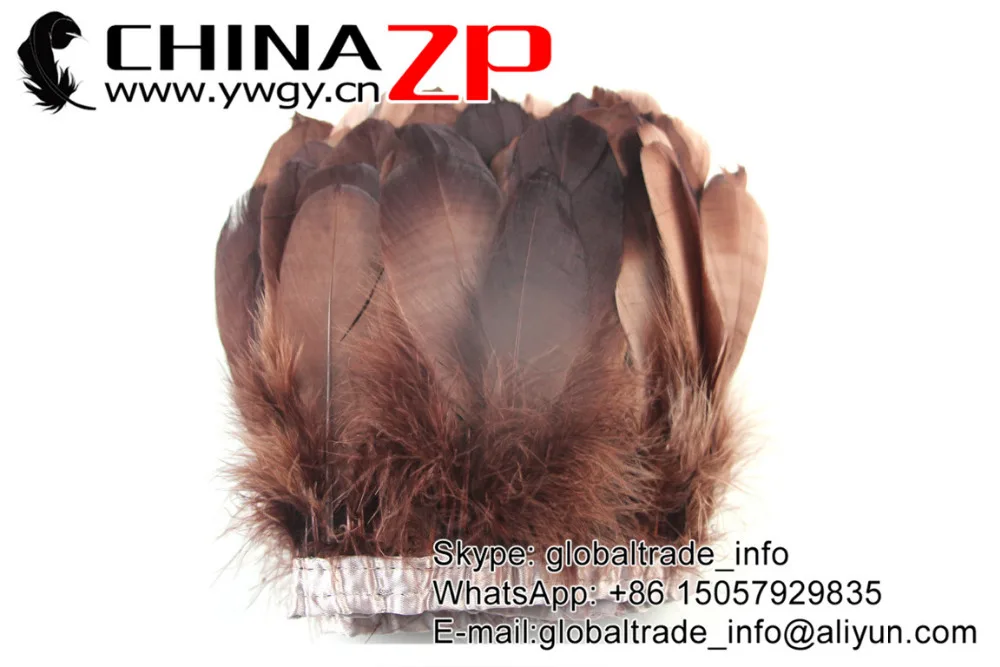 4 Coffee Goose Nagoire Satinettes Feather Trim for Clothes Decorations (2)