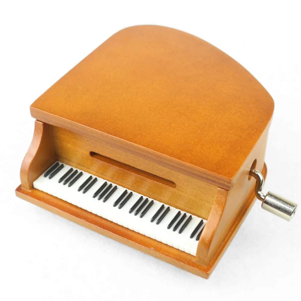 

ROSIKING DIY Paper Tape Musical Box Wooden Hand-Cranked Piano Music Box Wood Crafts Retro Birthday Gift Vintage Home Decoration