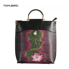 TOMUBIRD, новинка, женская сумка из натуральной кожи, ручная работа, тиснение в виде цветка, топ из воловьей кожи, роскошная сумка-тоут, женские кожаные сумки на плечо