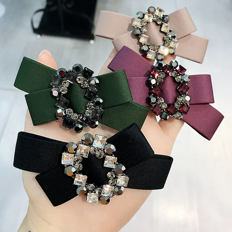 Buy Korea Handmade Cloth Bows Crystal Hair Accessories