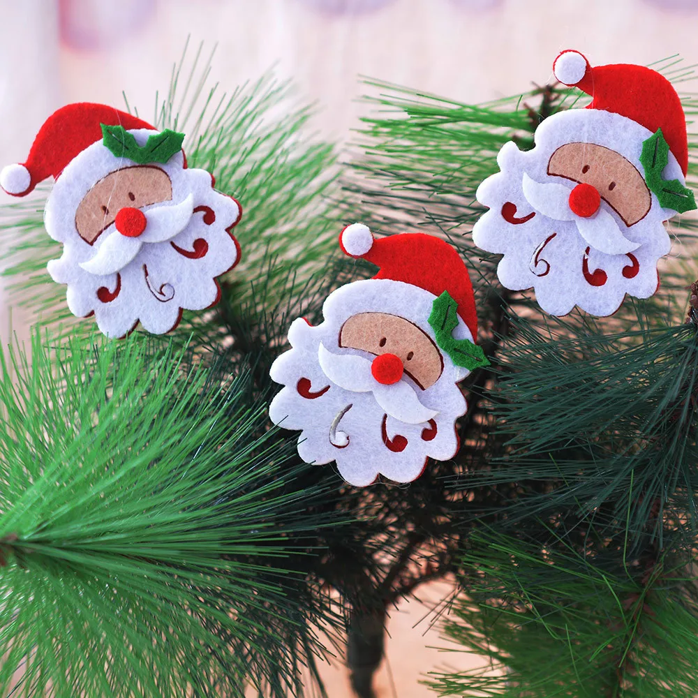 Новогодний Санта-войлок 10 шт рождественские украшения дерево кулон Одежда патч Natale Санта-Клаус Kerst Navidad@ YL
