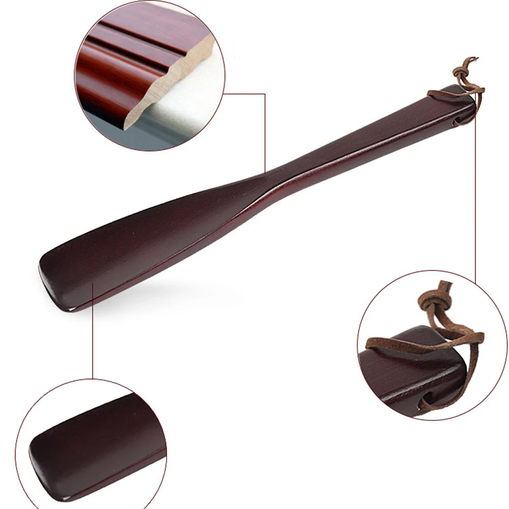 Women Mens Wooden Shoehorn Long Shoe Horn with Loop Convenient for Hanging Shaped To Fit Your Heel Women Mens Wooden Shoehorn Long Shoe Horn with Loop Convenient for Hanging Shaped To Fit Your Heel