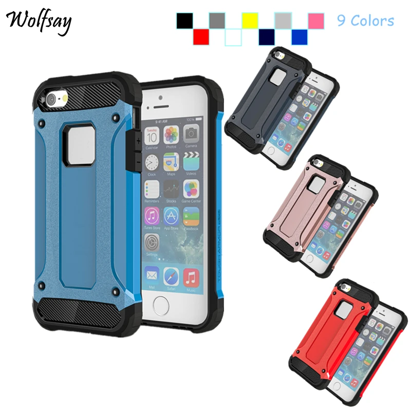 Wolfsay For Cover iPhone SE Case iphone 5 5S Silicone Hard Back Armor 5s Funda Capa&lt |