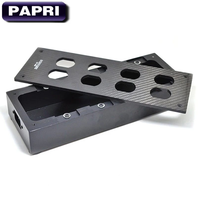 PAPRI Original HiFi 8 Outlet Carbon Fiber US AC Power Socket Enclosure Box Case Chassis DIY Power Distributor Audio Amplifier