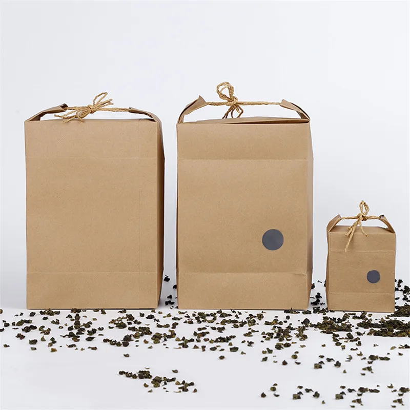 100pcs rice paper packaging/Tea packaging cardboard paper bag/weddings kraft paper bag Food Storage Standing Paper Packing Bag