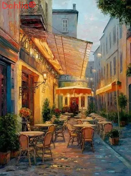 

Cafe Van Gogh Scenery Needlework Embroidery DIY DMC Arts Cross Stitch Kits Crafts 14CT Counted Unprinted Home Decor Handmade