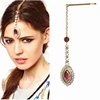 Épingle à cheveux de mariée en strass, élégant, couvre-chef de mariage pour femmes, bijoux de front en cristal rose, bandeau en chaîne de cheveux indiens ► Photo 1/5