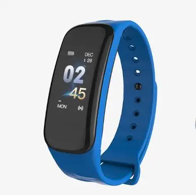 Lerbyee C1Plus, умный браслет, измеритель артериального давления, фитнес-трекер, пульсометр, умный браслет, черные мужские часы для занятий спортом, альпинизмом - Цвет: Blue